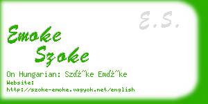 emoke szoke business card